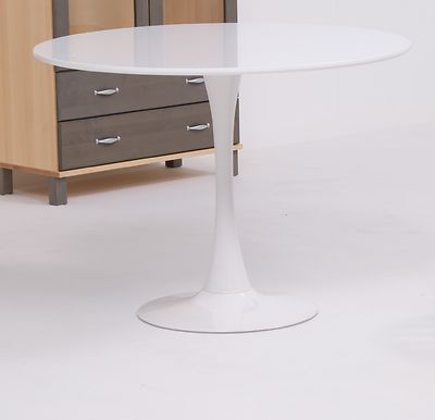 Round pyöreä ruokapöytä 100cm valkoinen 2-laatu