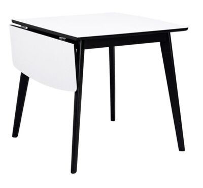 Olivia klaffipöytä 80x80+30cm musta/valkoinen kansilevy 114096
