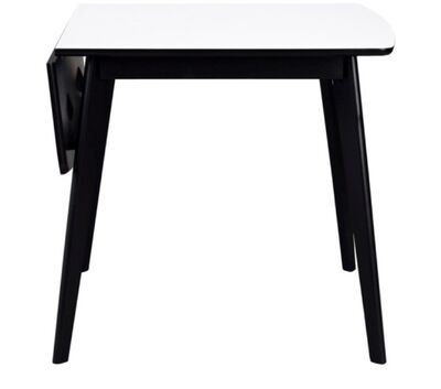 Olivia klaffipöytä 80x80+30cm musta/valkoinen kansilevy 114096