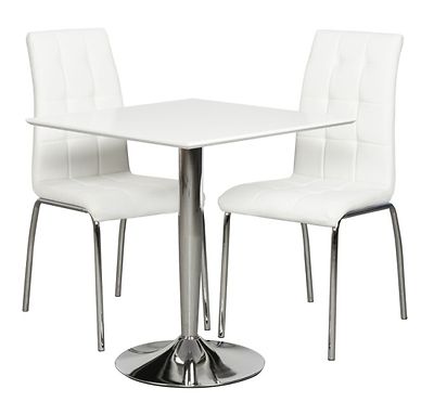 Rafla pöytä 70x70cm valkoinen+Krista tuoli 2kpl valkoinen