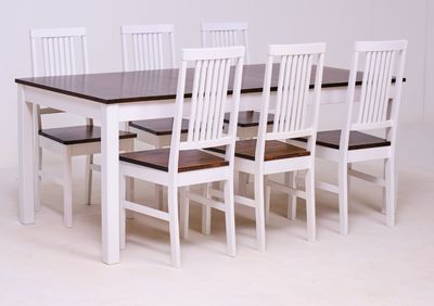 Vilja pöytä 140x90+40cm + 6kpl Moona tuolia