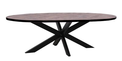 Cheppi ruokapöytä 240x110 cm ovaali+6kpl Kerala tuoleja