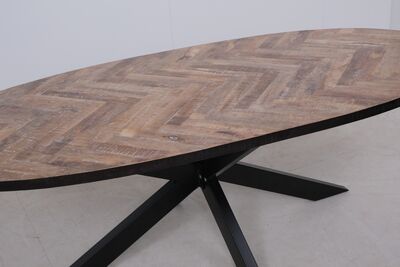 Cheppi ruokapöytä 240x110 cm ovaali+6kpl Kerala tuoleja