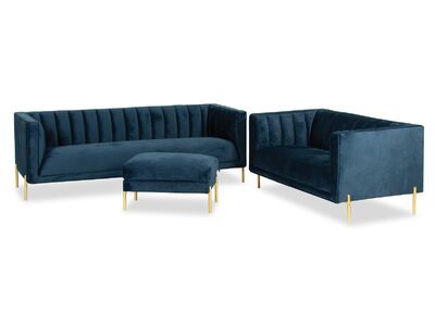 COPENHAGEN 3-istuttava sohva sininen (Monolith 77)