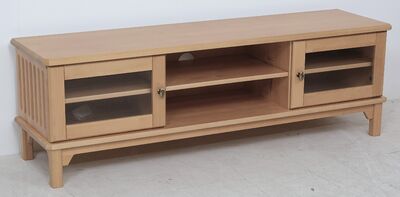 Casablanca tv-taso lasiovilla ja avo-osalla 160cm lakattu koivu