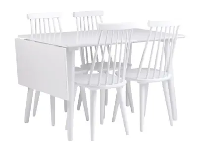 Lotta jatkettava ruokapöytä 120x80+40cm valkoinen 110649