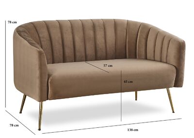 Acao 2405 2-istuttava sohva ruskea