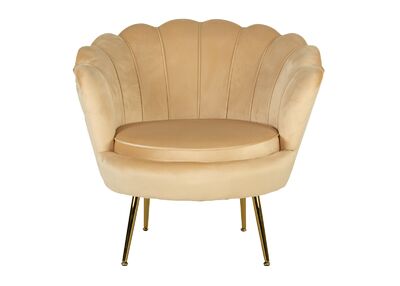 Simpukka tuoli beige sametti