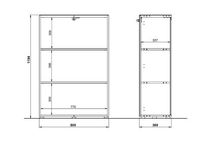 Arkistokaappi Monteria 4202 tammi/valkoinen