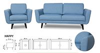 Happy 2-istuttava sohva
