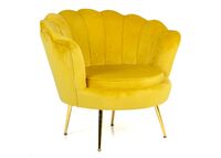 Simpukka tuoli keltainen sametti