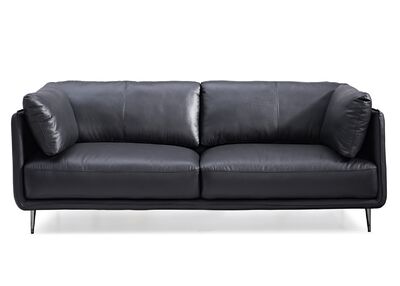 AGNE 3-istuttava sohva musta nahka