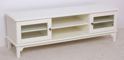 Casablanca tv-taso lasiovilla ja avo-osalla 160cm luonnonvalkoinen