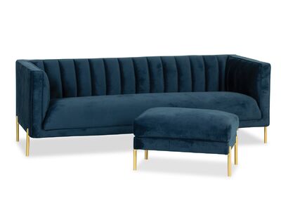 COPENHAGEN 3-istuttava sohva sininen (Monolith 77)