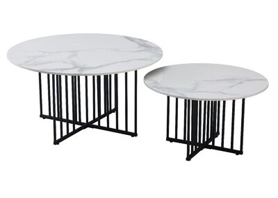 NICOLA sarjapöytä valkoinen marmori/musta