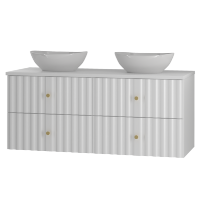 AQUA-02 Allaskaappi työtasolla ja pesualtaalla, mattavalkoinen