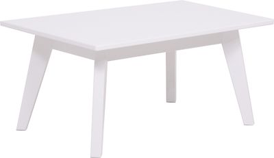 Retro sohvapöytä 60x90cm kantikas matala valkoinen