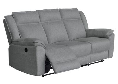 GOMEZ 3-istuttava mekanismisohva sähkösäädöllä vaaleanharmaa