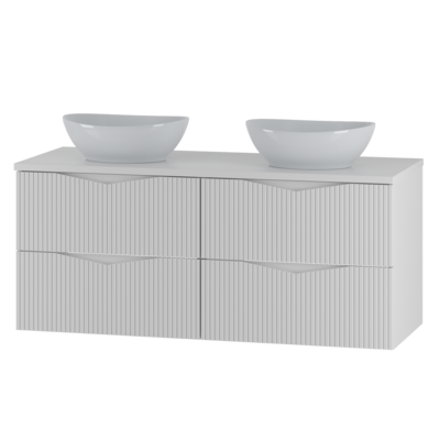 CLEO-02 Pesuallaskaappi työtasolla ja pesualtaalla, mattavalkoinen, 3. sarja