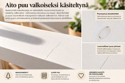 Nukkumatti pikkuparvi junior 80x200cm kuultovalkea