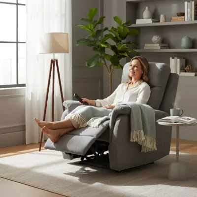 Rubin Recliner tuoli nostomekanismilla vaaleanharmaa