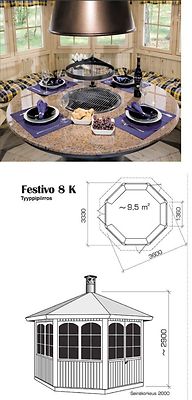 Festivo huvimaja 8-kulmainen