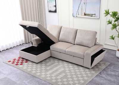 Kyöto kulmadivaan vuoteella vasemman kätinen beige