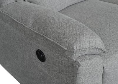 GOMEZ 3-istuttava mekanismisohva sähkösäädöllä vaaleanharmaa