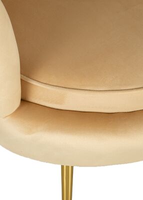 Simpukka tuoli beige sametti