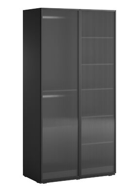 Latte vaatekaappi läpinäkyvillä ovilla