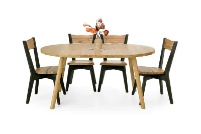 Lana pyöreä tammi lankkupöytä 115cm