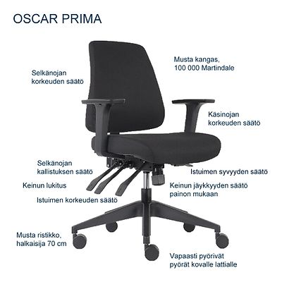 Oscar Prima työtuoli musta