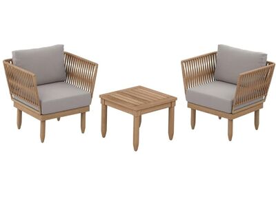 Elise pihakalustesetti. Pöytä+2-tuolia luonnonväri/harmaa