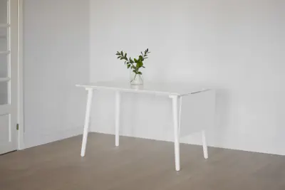 Lotta jatkettava ruokapöytä 120x80+40cm valkoinen 110649