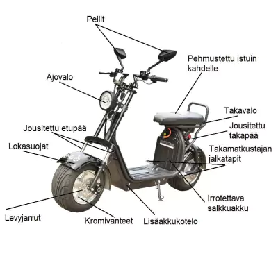 Ego Rider sähköskootteri 1000W 20Ah