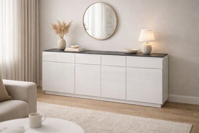 Sharp leveä senkki 23 korkeakiiltoinen