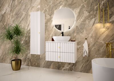 AQUA-01 Allaskaappi työtasolla 80 cm MATTA VALKOINEN