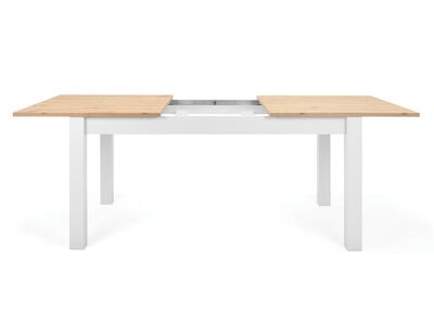 Bergen jatkettava ruokapöytä valkoinen/tammi