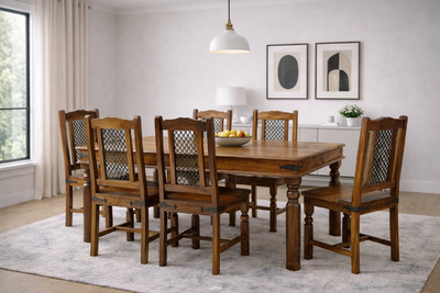 Acazia ruokaryhmä. Pöytä 175x90+6-tuolia ruskea