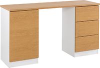 Lilja 23 työpöytä 2-osainen valkoinen/tammi