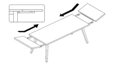 Amora ruokapöydan jatkolevy 44cm 2kpl