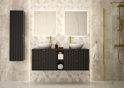 ARCOS-06 Pesuallaskaappi työtasolla ja hyllyllä, MUSTA MATTA, 5. sarja