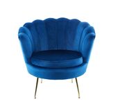 Simpukka tuoli sininen sametti