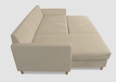 Helena beige sohva - Kulmadivaani vuoteella Terra 13