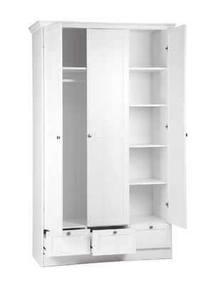 LANDWOOD vaatekaappi 18 valkoinen