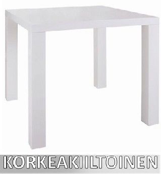 Korkeakiiltoinen valkea ruokapöytä 80x80cm Ruokapöydät Korkeakiiltoinen valkea ruokapöytä 80x80cm Ruokapöydät