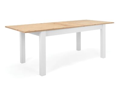 Bergen jatkettava ruokapöytä valkoinen/tammi