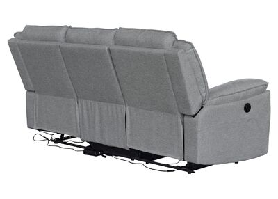 GOMEZ 3-istuttava mekanismisohva sähkösäädöllä vaaleanharmaa