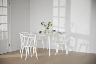 Lotta jatkettava ruokapöytä 120x80+40cm valkoinen 110649