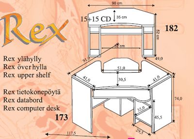 Rex tietokonepöytä